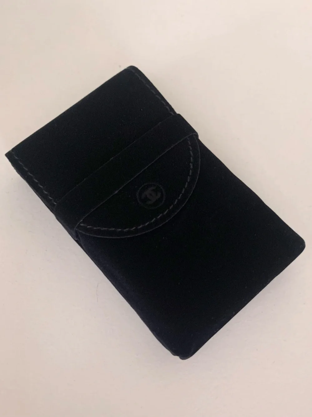 Chanel black velvet pouch case